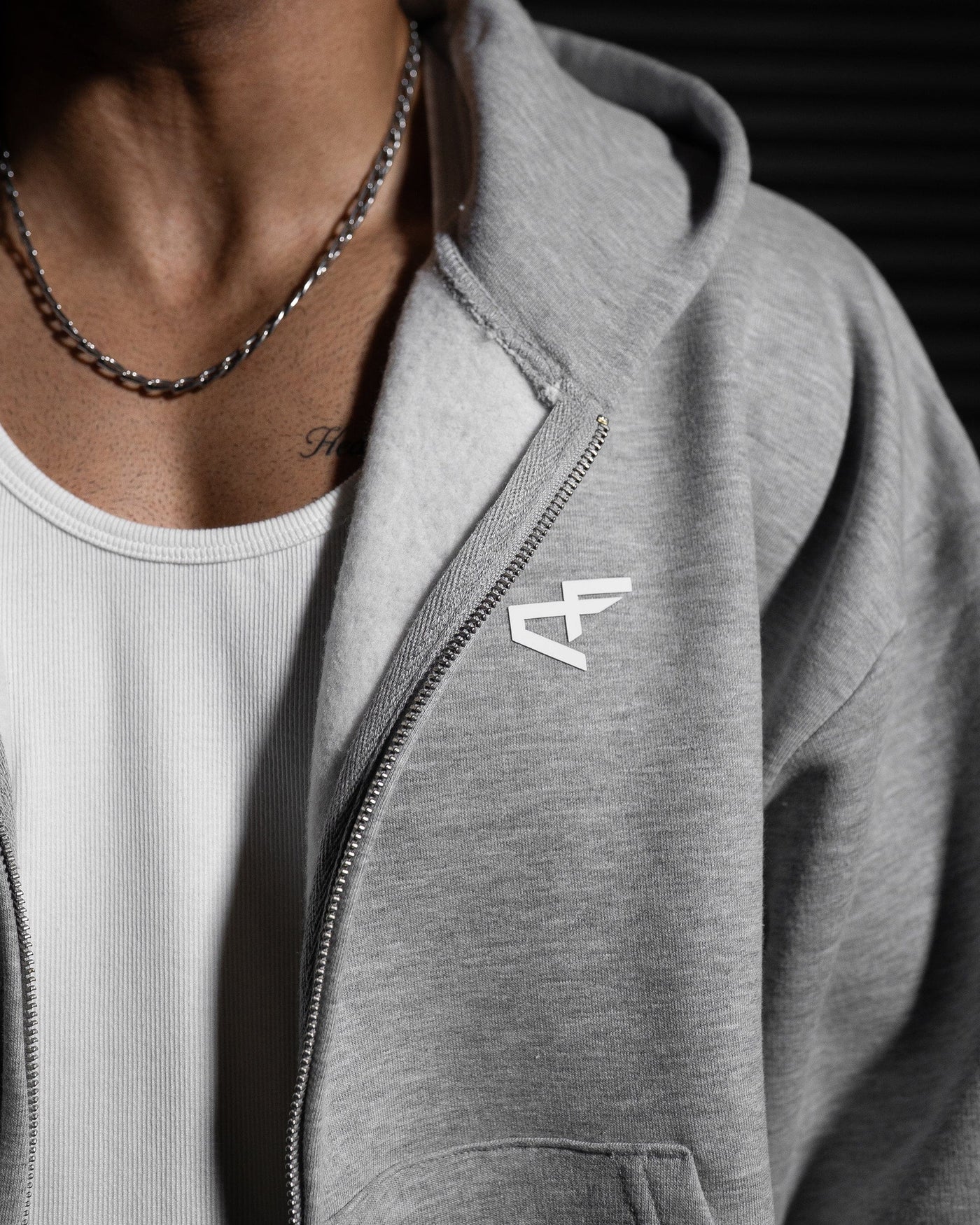 Daily Logo Zip Hoodie - Ash Storm