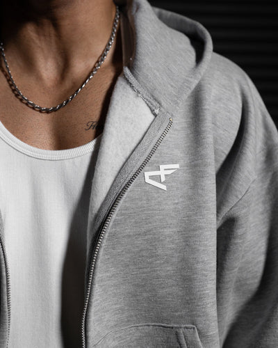 Daily Logo Zip Hoodie - Ash Storm