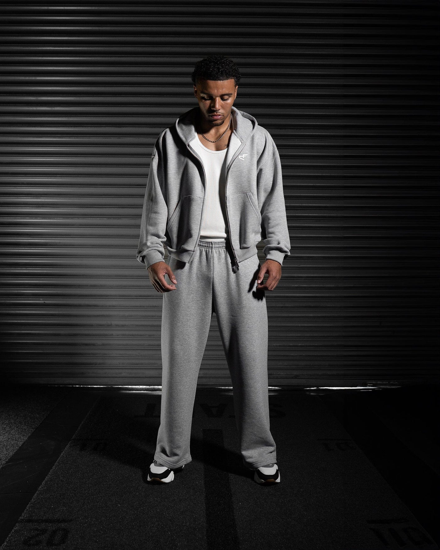 Daily Logo Zip Hoodie - Ash Storm