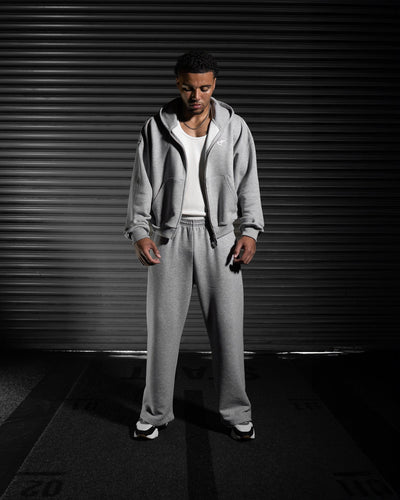 Daily Logo Zip Hoodie - Ash Storm