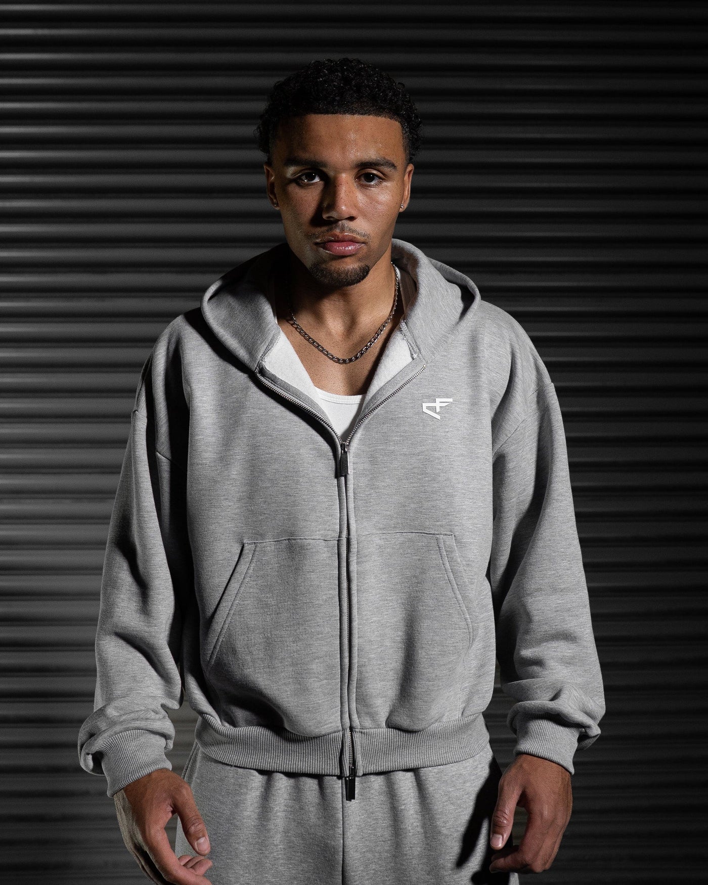 Daily Logo Zip Hoodie - Ash Storm
