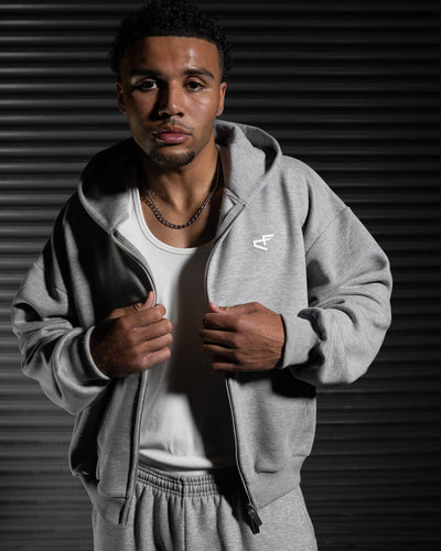 Daily Logo Zip Hoodie - Ash Storm