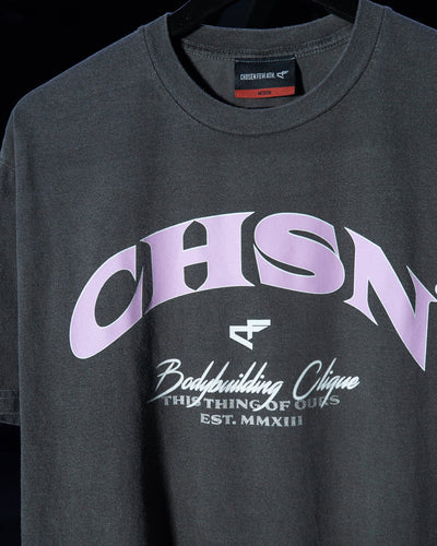 Clique Tee - Vintage Black & Baby Pink
