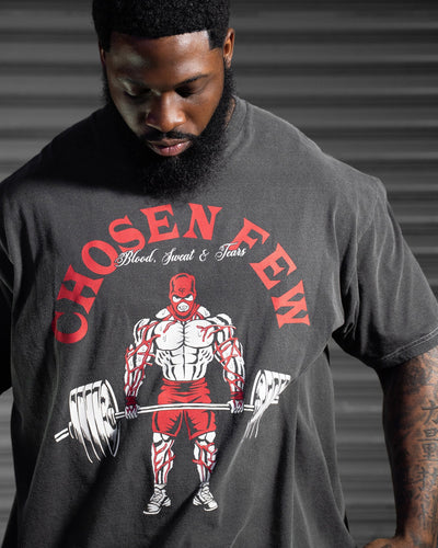 BST Deadlift Vintage Tee Black & Red