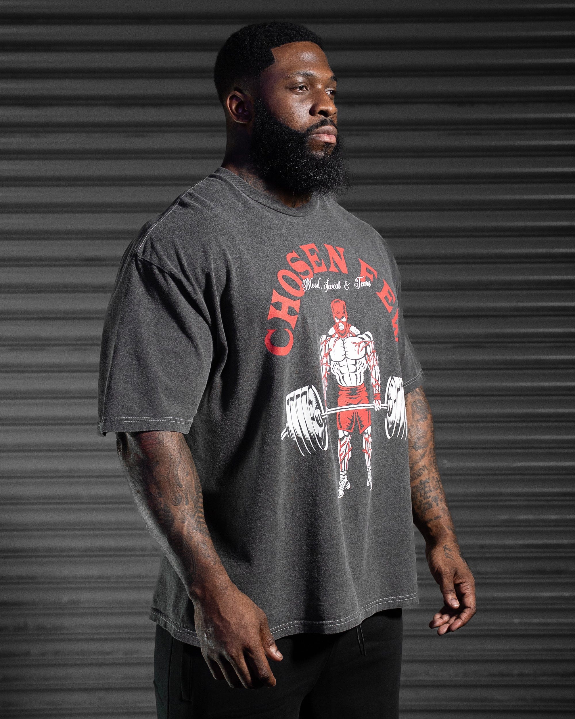 BST Deadlift Vintage Tee Black & Red-thumbmail-3