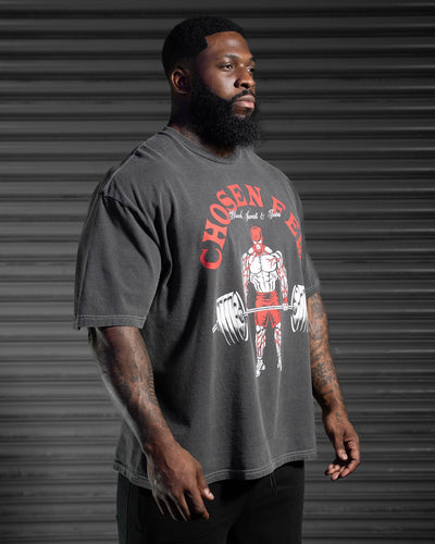 BST Deadlift Vintage Tee Black & Red
