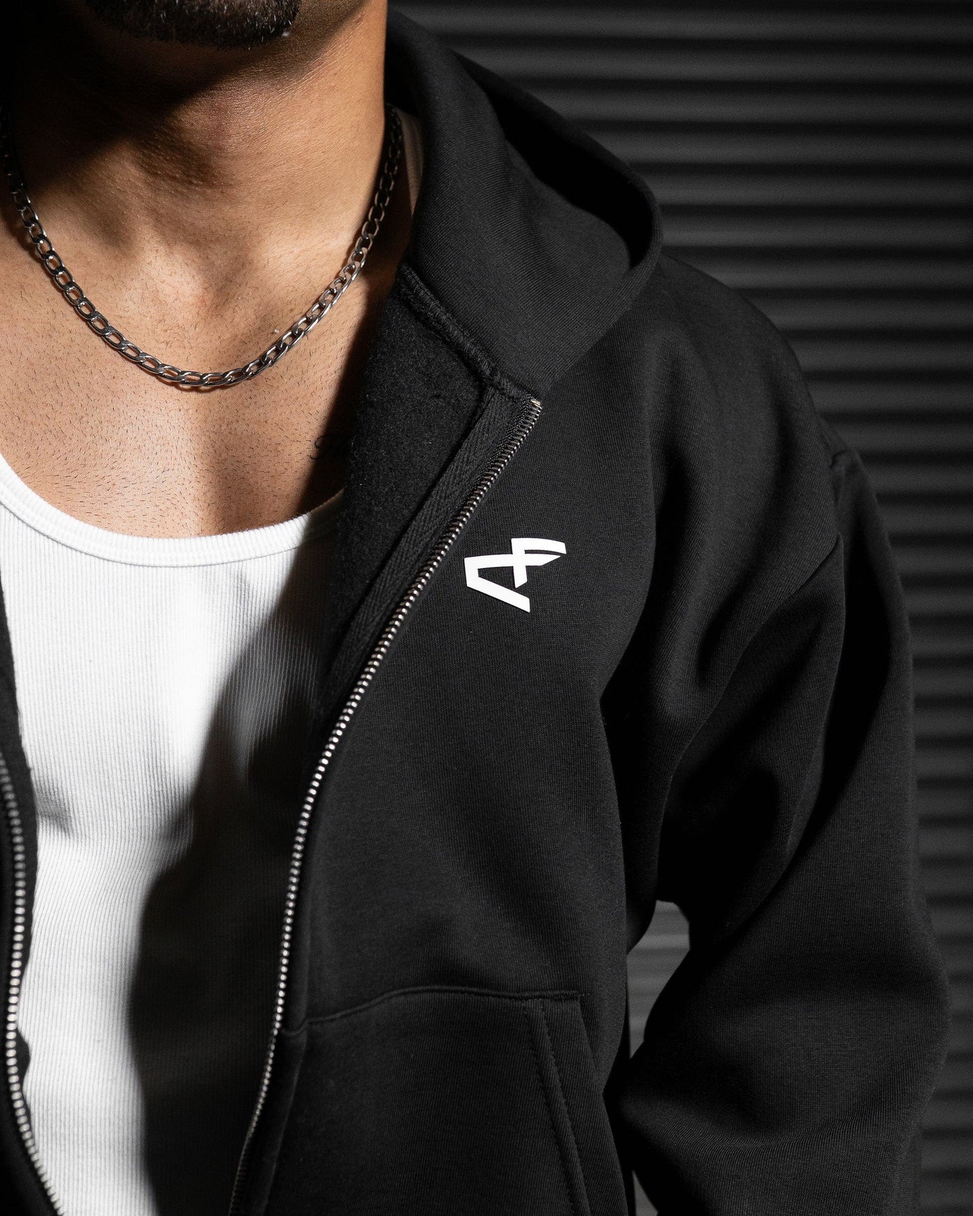 Daily Logo Zip Hoodie - Obsidian Black