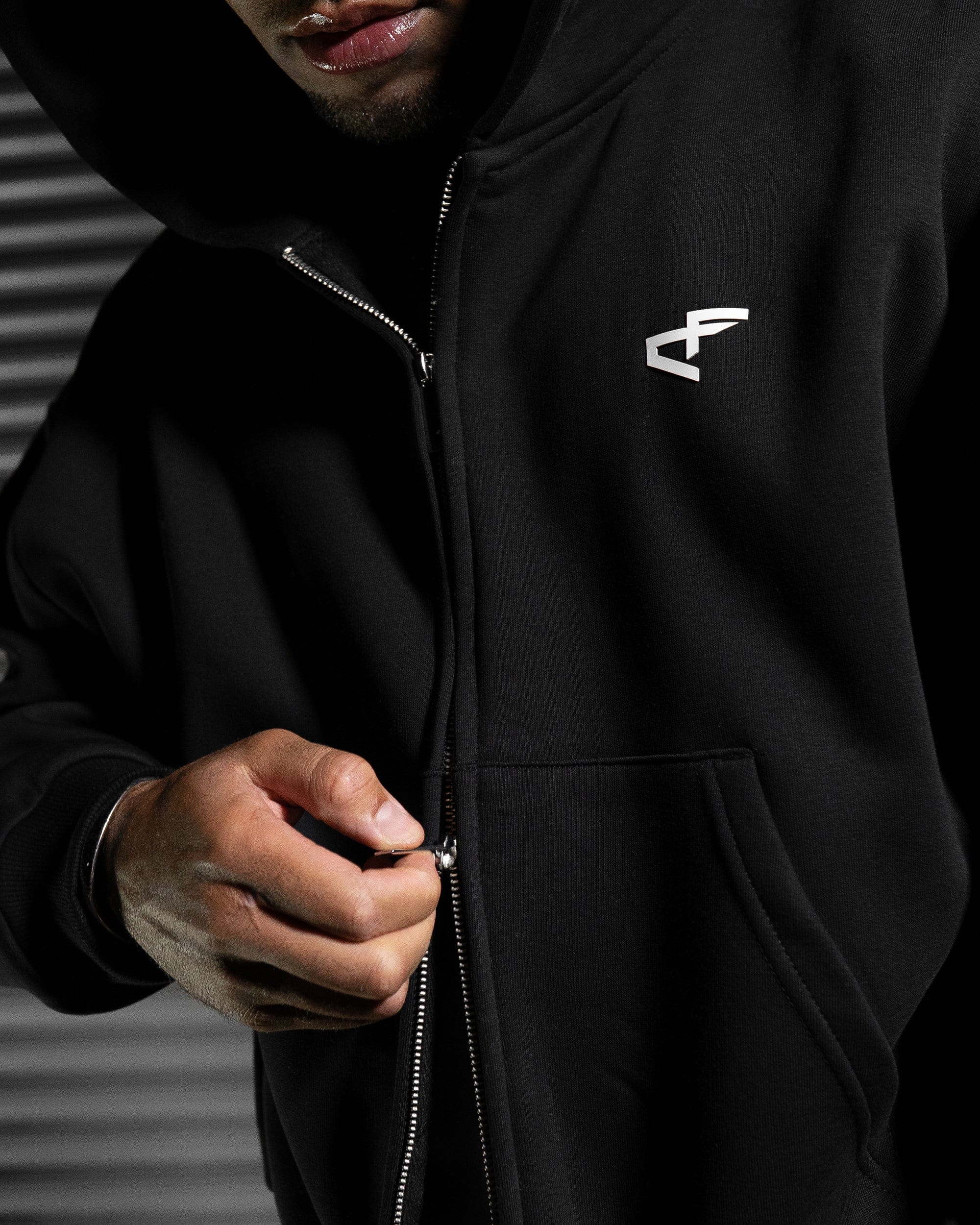 Daily Logo Zip Hoodie - Obsidian Black-thumbmail-5