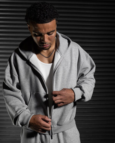 Daily Blank Zip Hoodie - Ash Storm