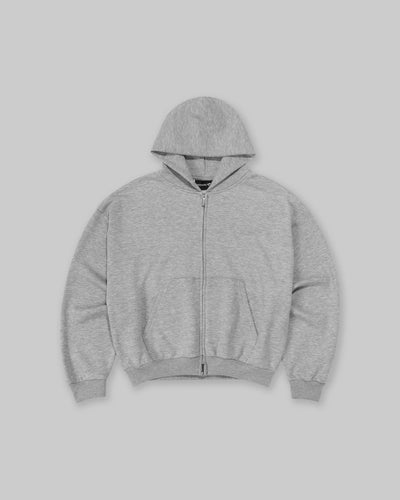 Daily Blank Zip Hoodie - Ash Storm