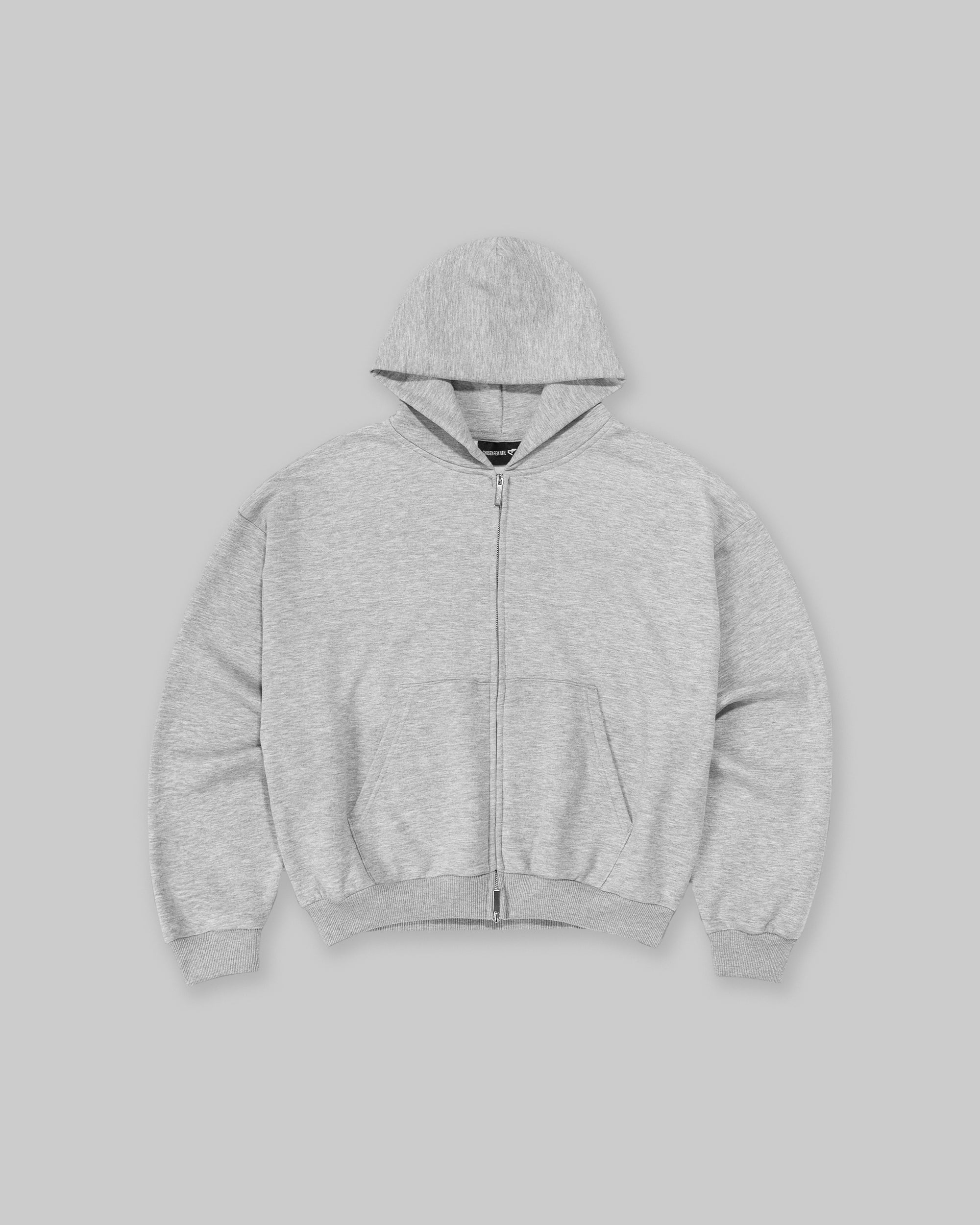 Blank Zip Hoodie - Salt & Pepper