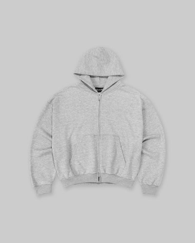 Daily Blank Zip Hoodie - Salt & Pepper