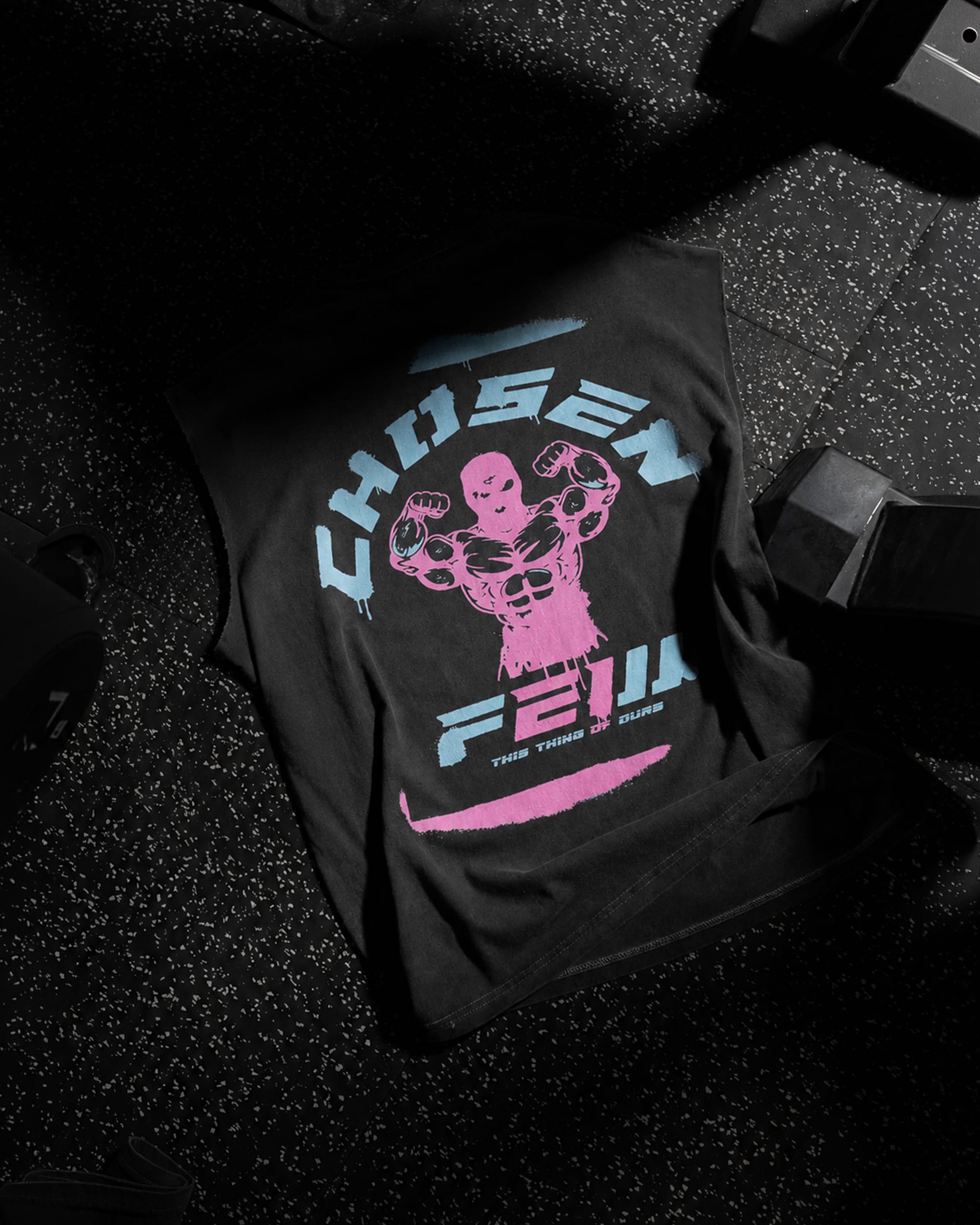 G Gym Stencil Edition - Vintage Sleeveless Tee - Black & Bubblegum-thumbmail-4