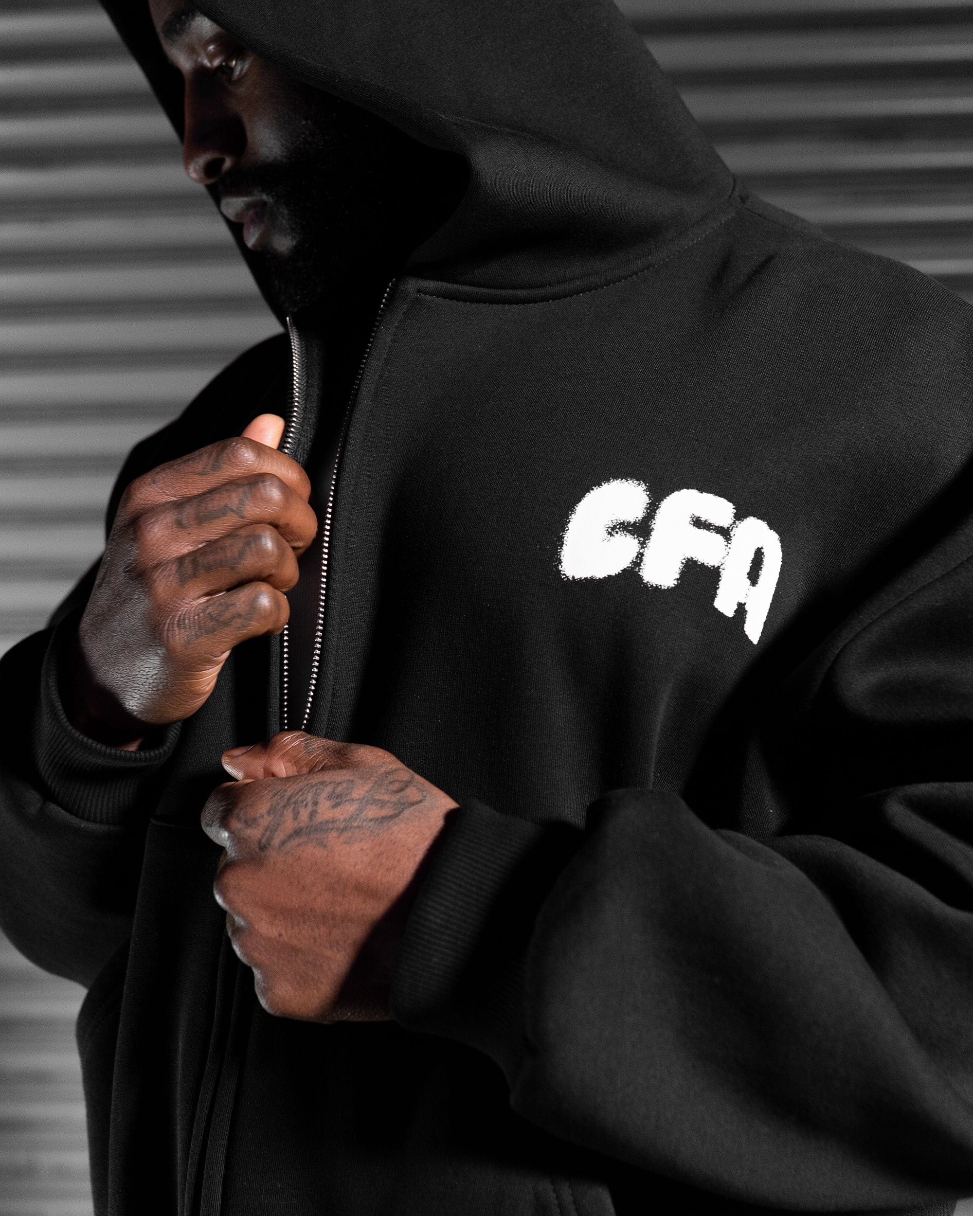 Spray Zip Hoodie - Obsidian Black-thumbmail-8