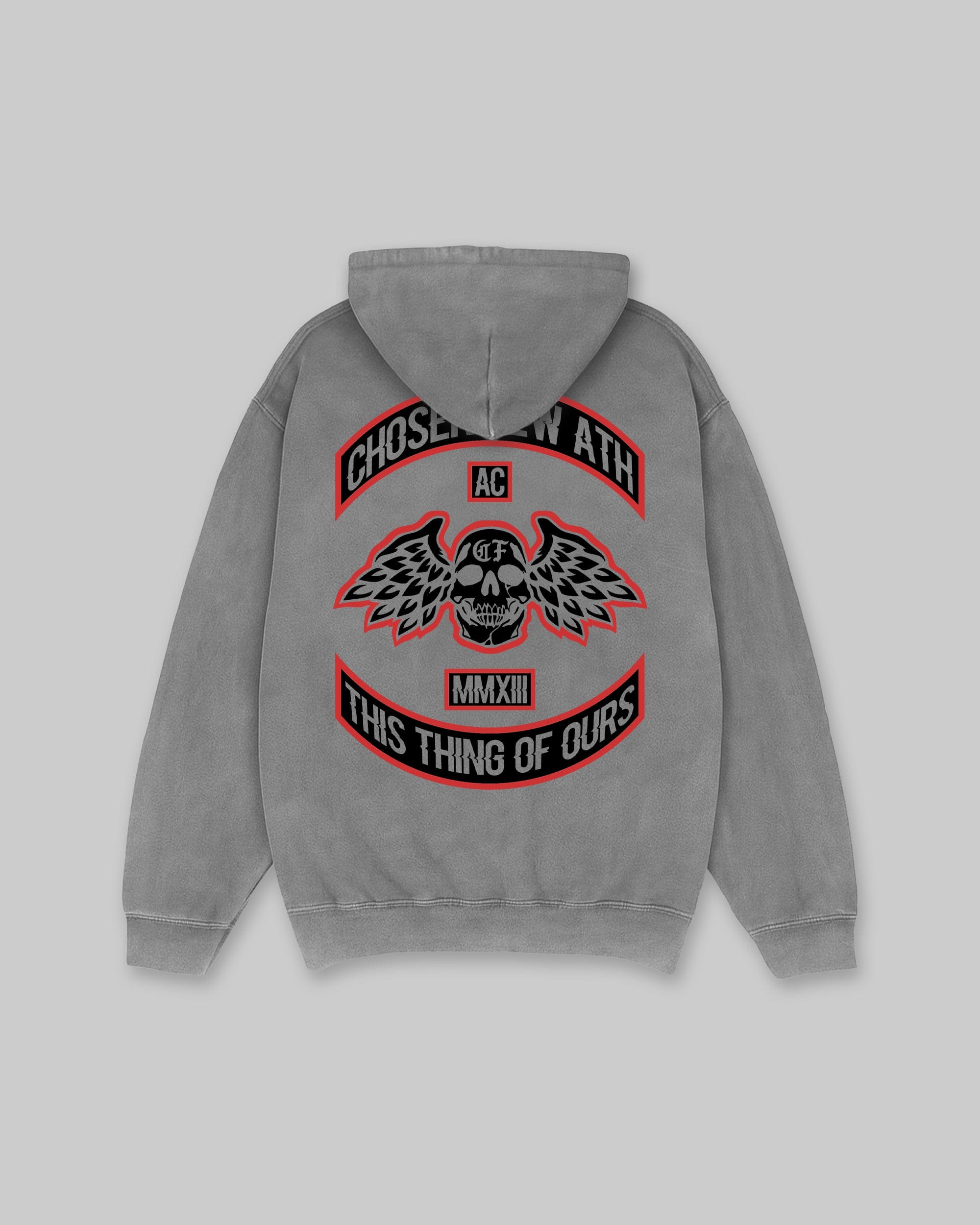 CF Athletic Club - Vintage Hoodie - Grey & Red