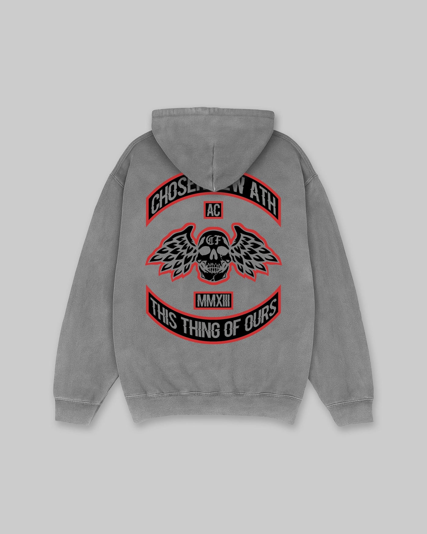 CF Athletic Club - Vintage Hoodie - Grey & Red