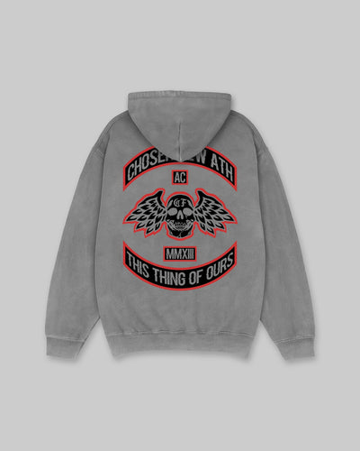 CF Athletic Club - Vintage Hoodie - Grey & Red