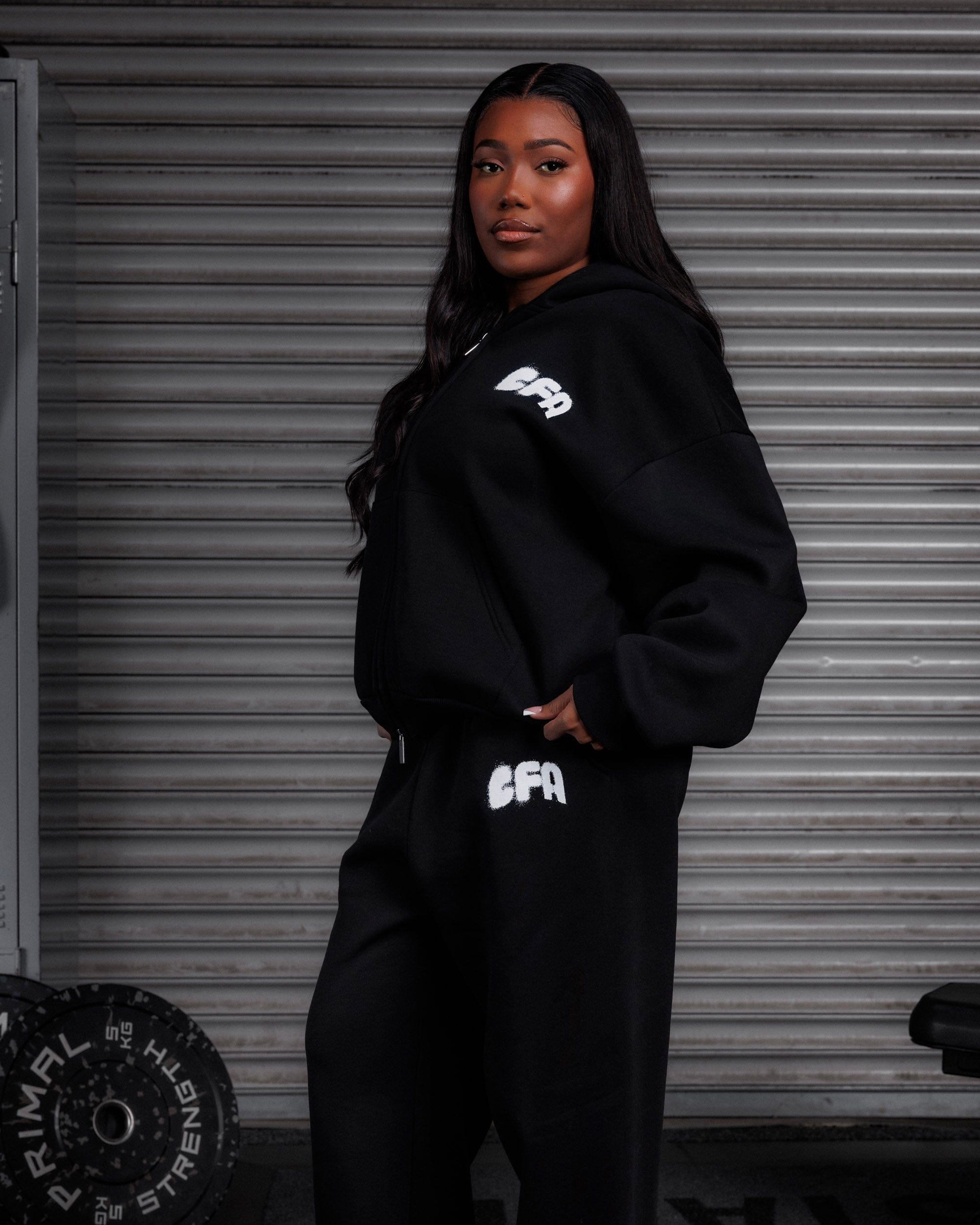 Spray Zip Hoodie - Obsidian Black-thumbmail-3