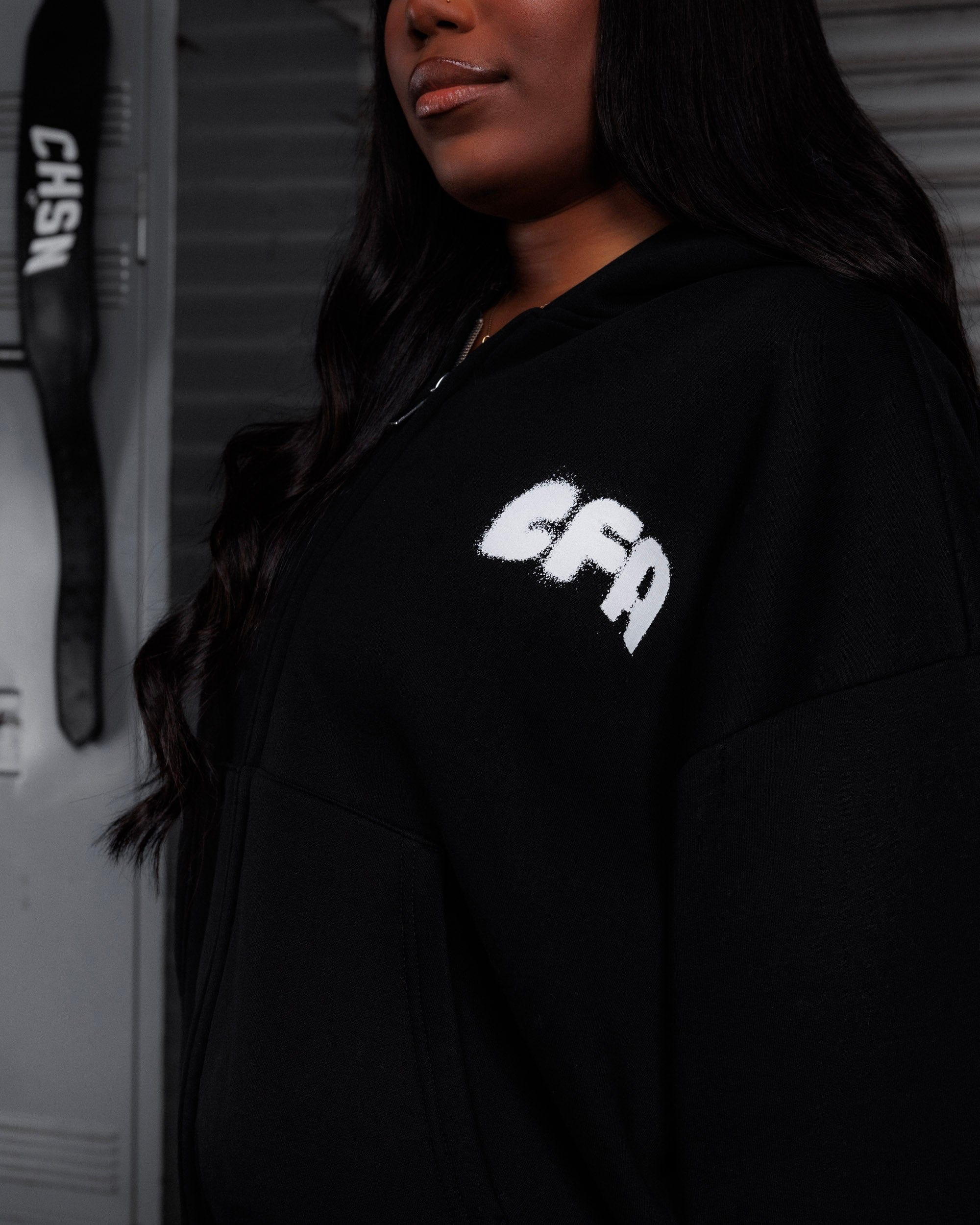 Spray Zip Hoodie - Obsidian Black-thumbmail-5