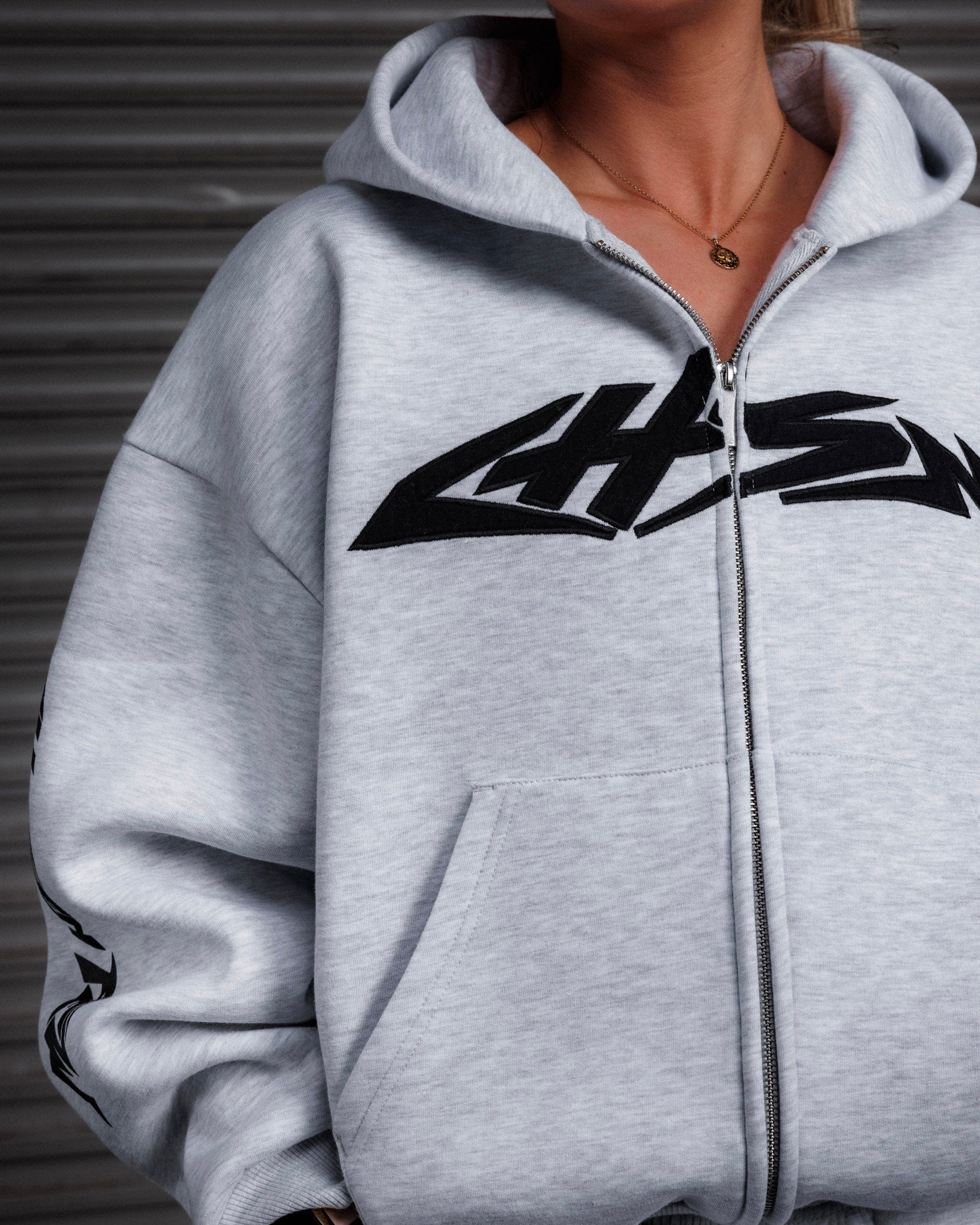 Iron Thunder Zip Hoodie - Salt & Pepper-thumbmail-5