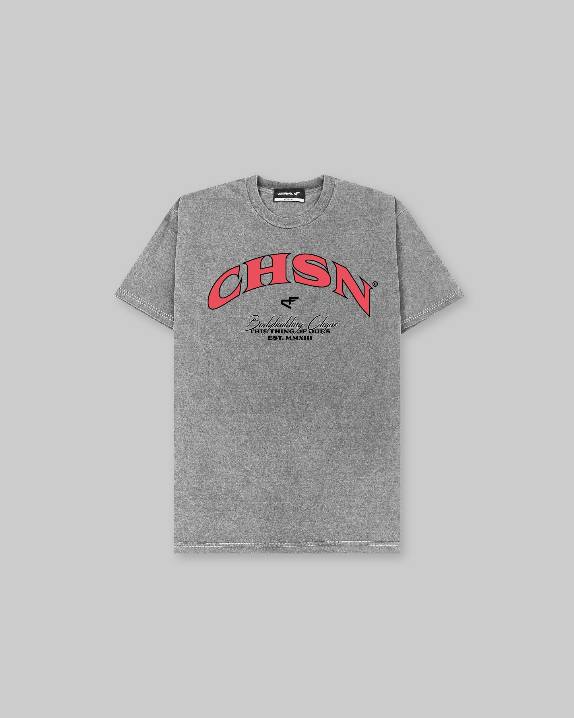 Clique Tee - Vintage Grey & Red