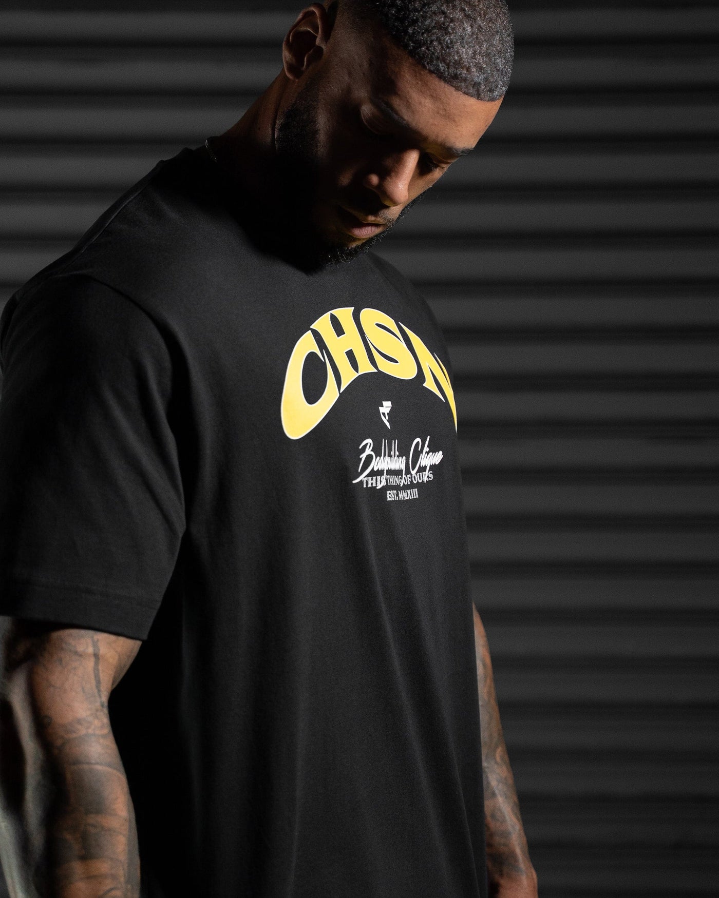 Clique Heavy Tee - Black & Yellow