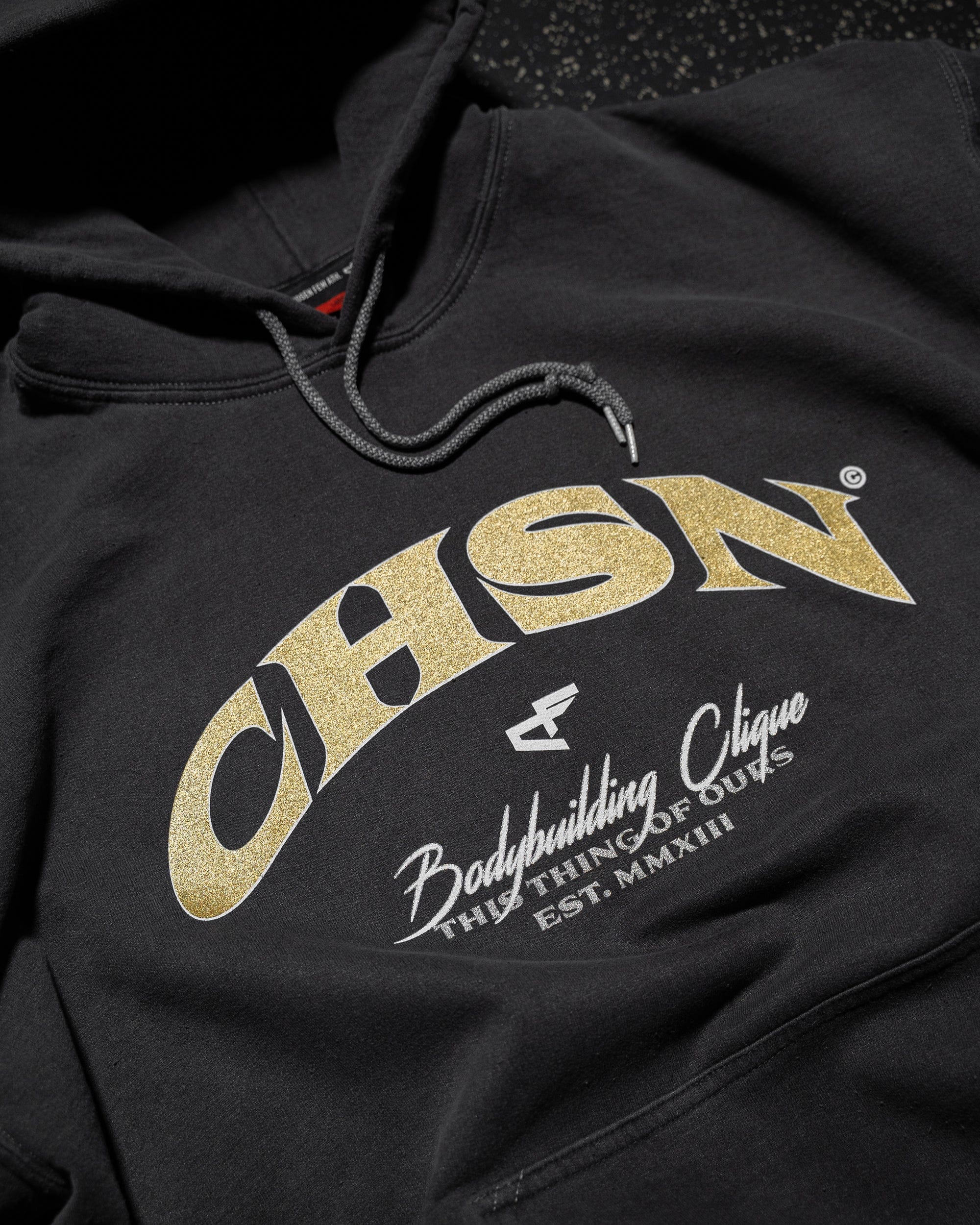 Clique - Vintage Hoodie - Black & Metallic Gold