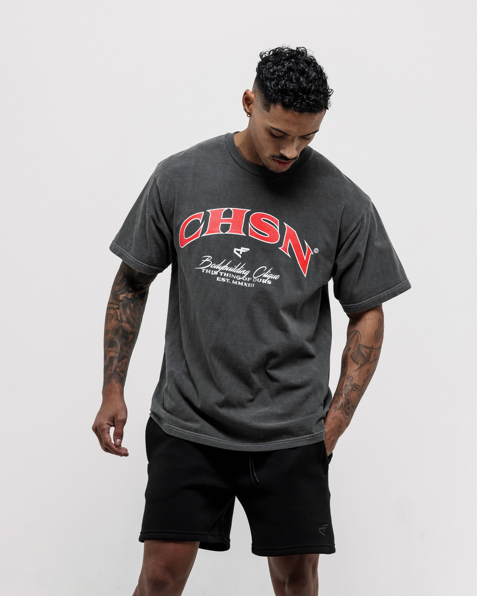 Clique Tee - Vintage Black & Red-thumbmail-4
