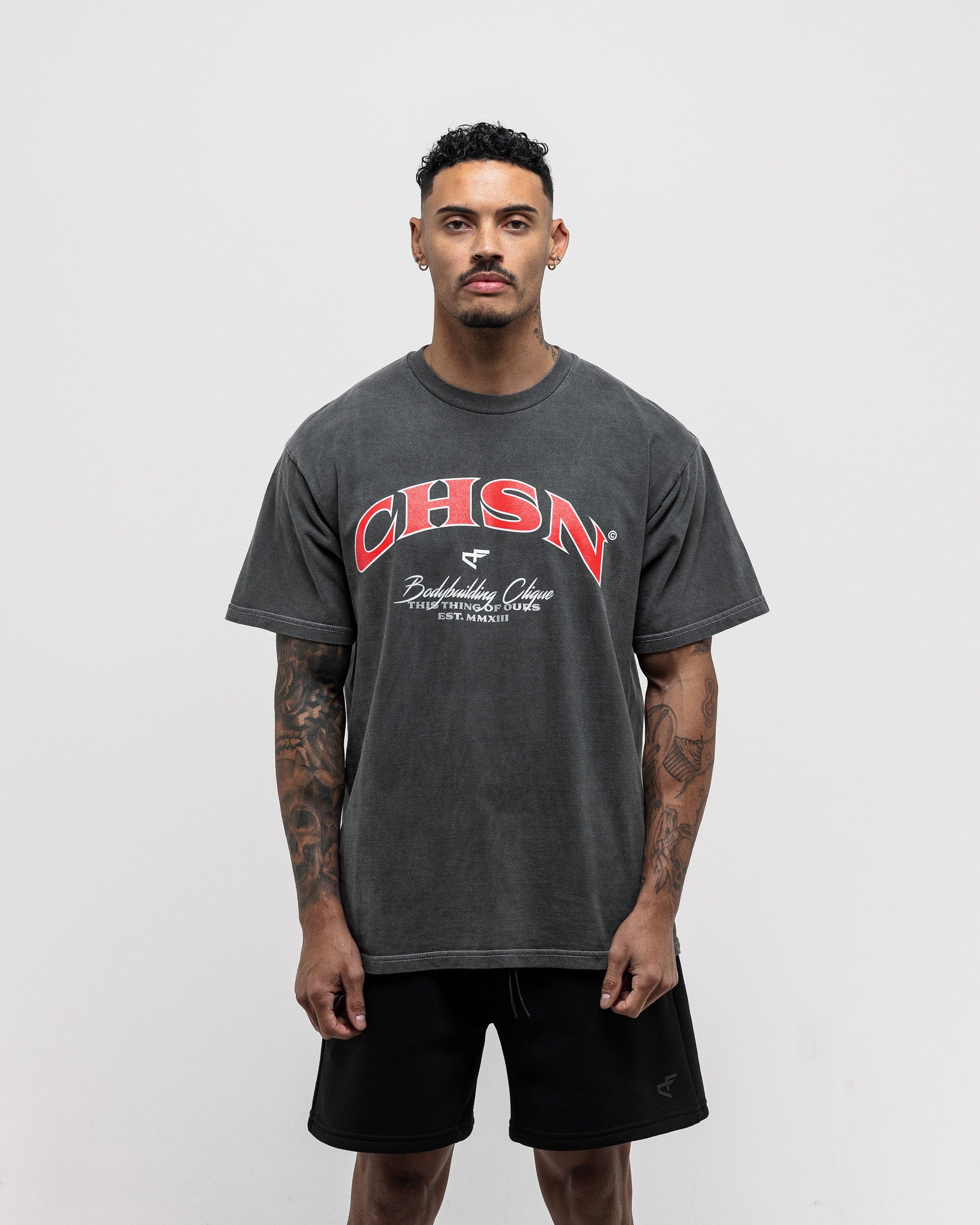 Clique Tee - Vintage Black & Red