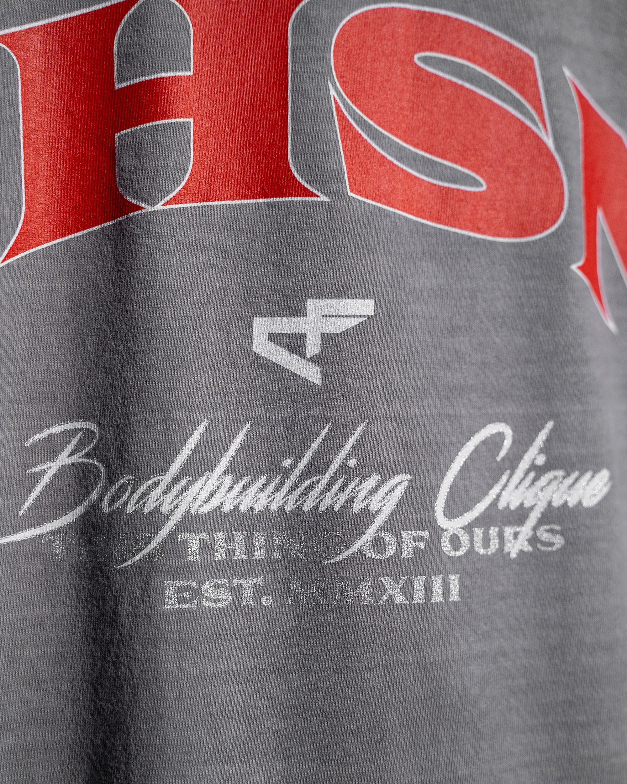 Clique Tee - Vintage Grey & Red-thumbmail-4