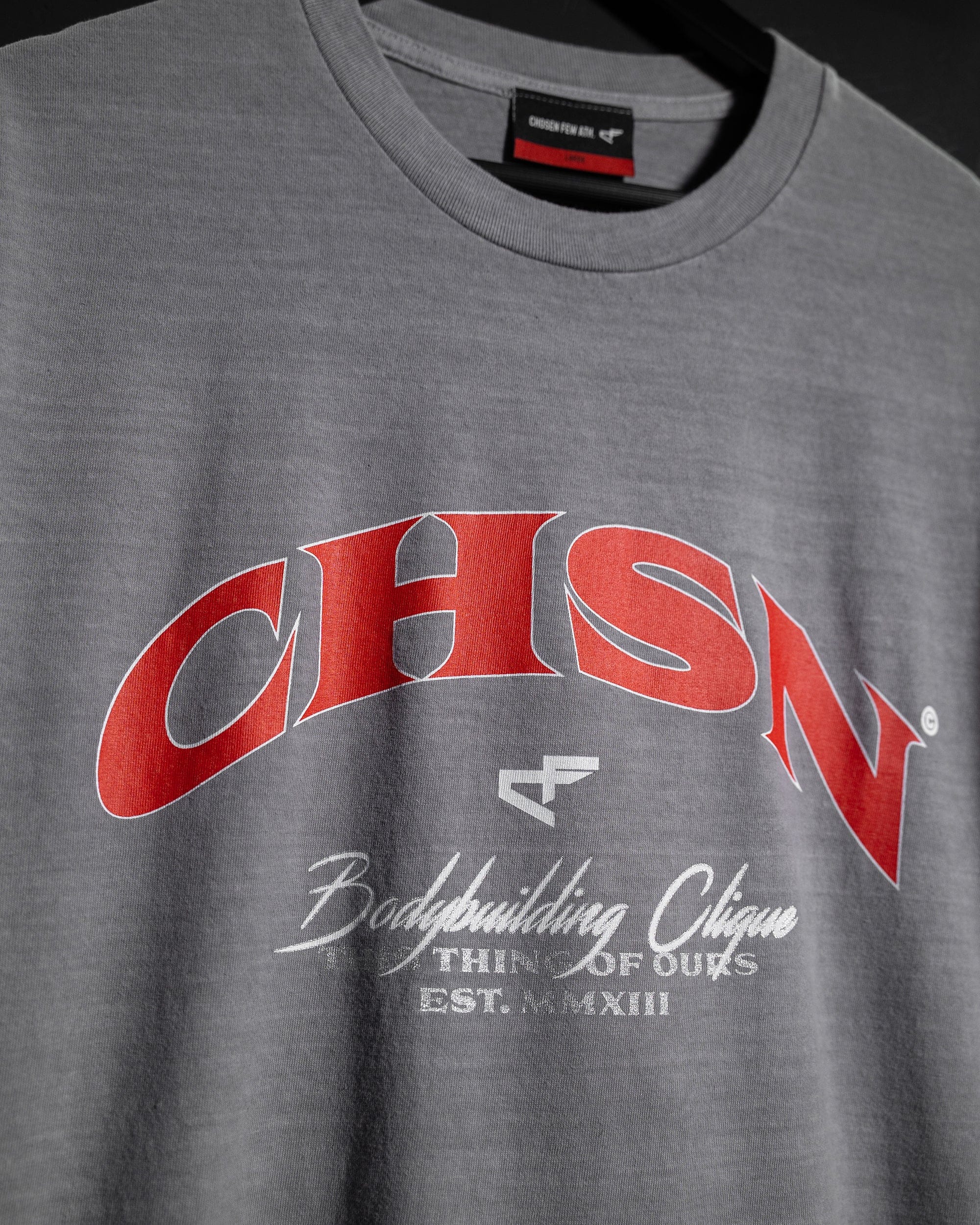 Clique Tee - Vintage Grey & Red