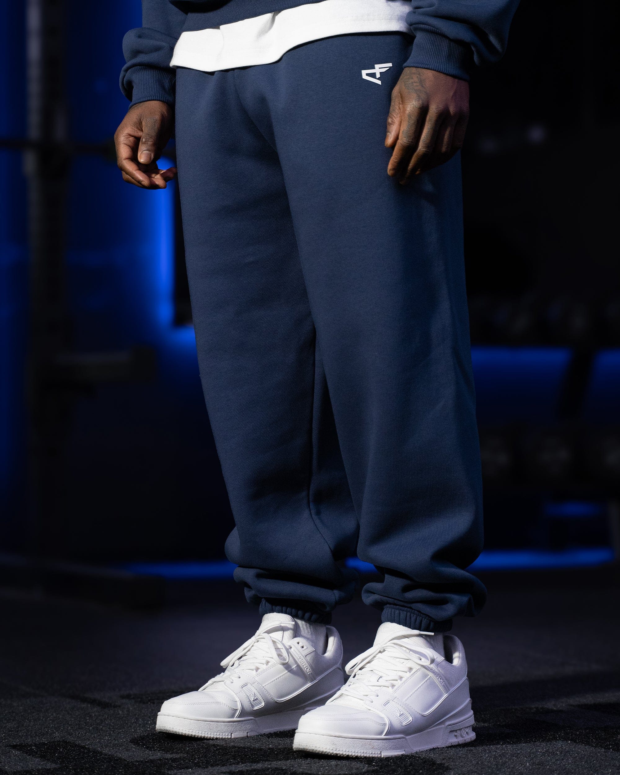 Daily Logo Cuffed Jogger - Navy Blue