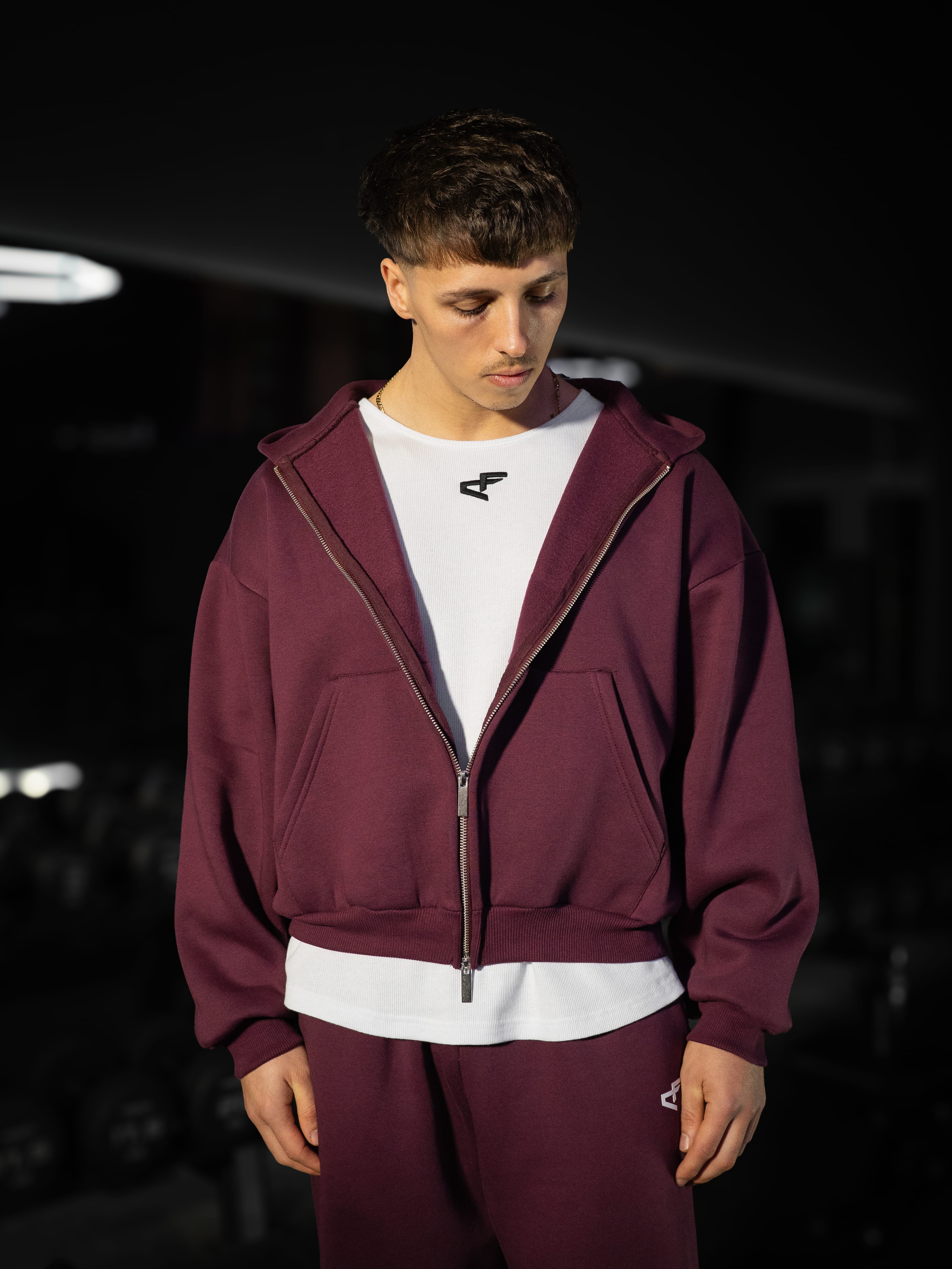 Daily Logo Zip Hoodie - Fig-thumbmail-3