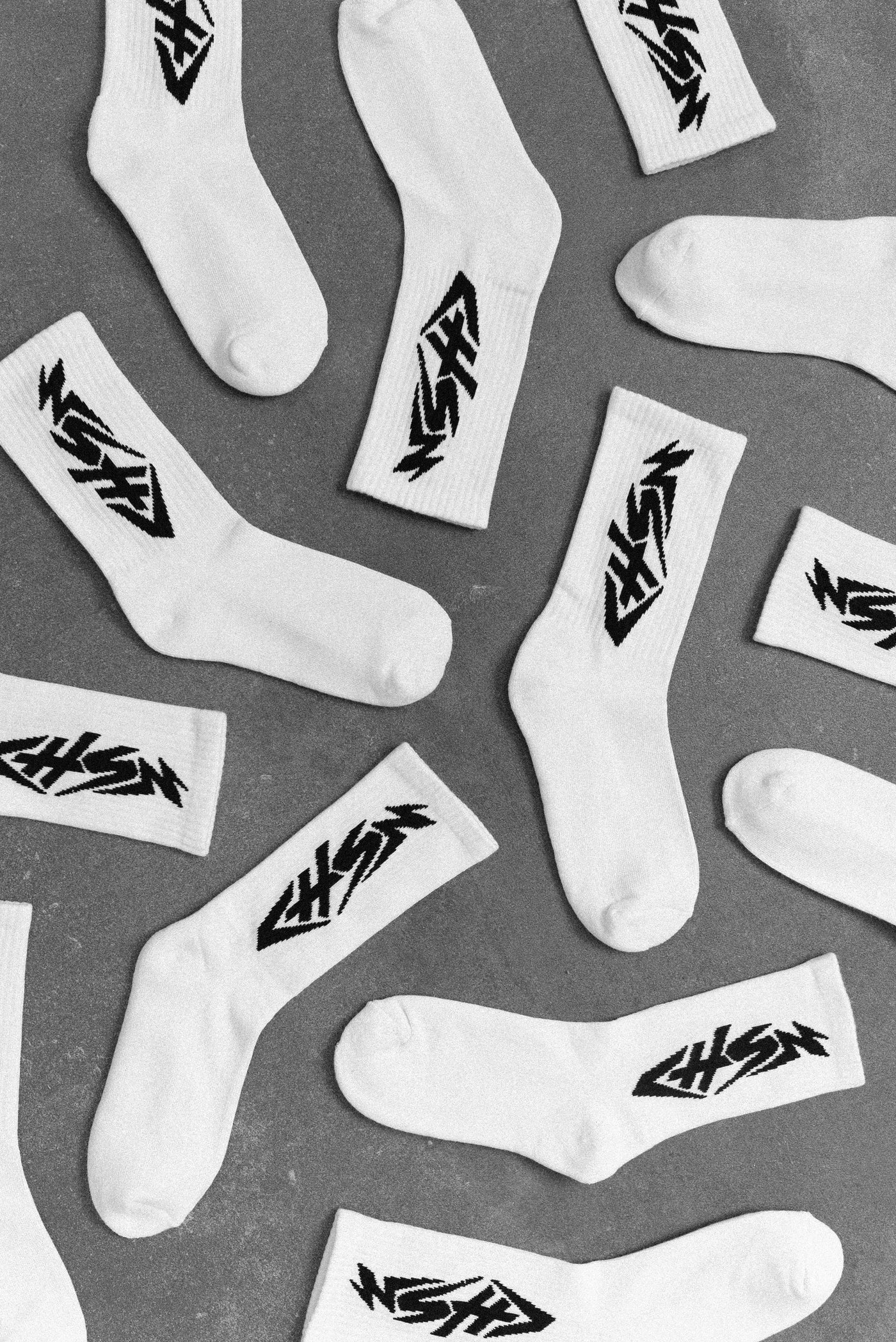 Iron Thunder Sock - White & Black