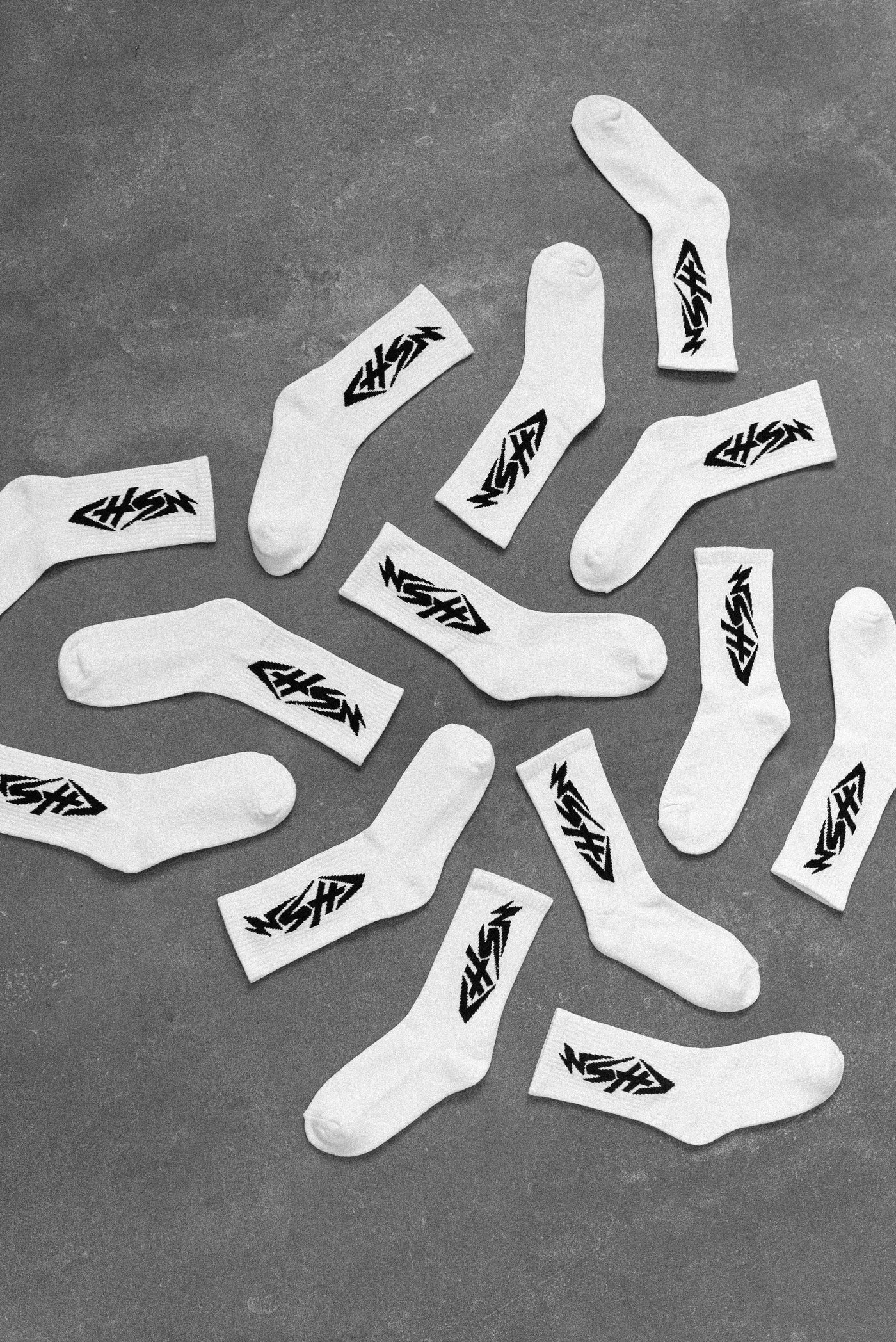 Iron Thunder Sock - White & Black