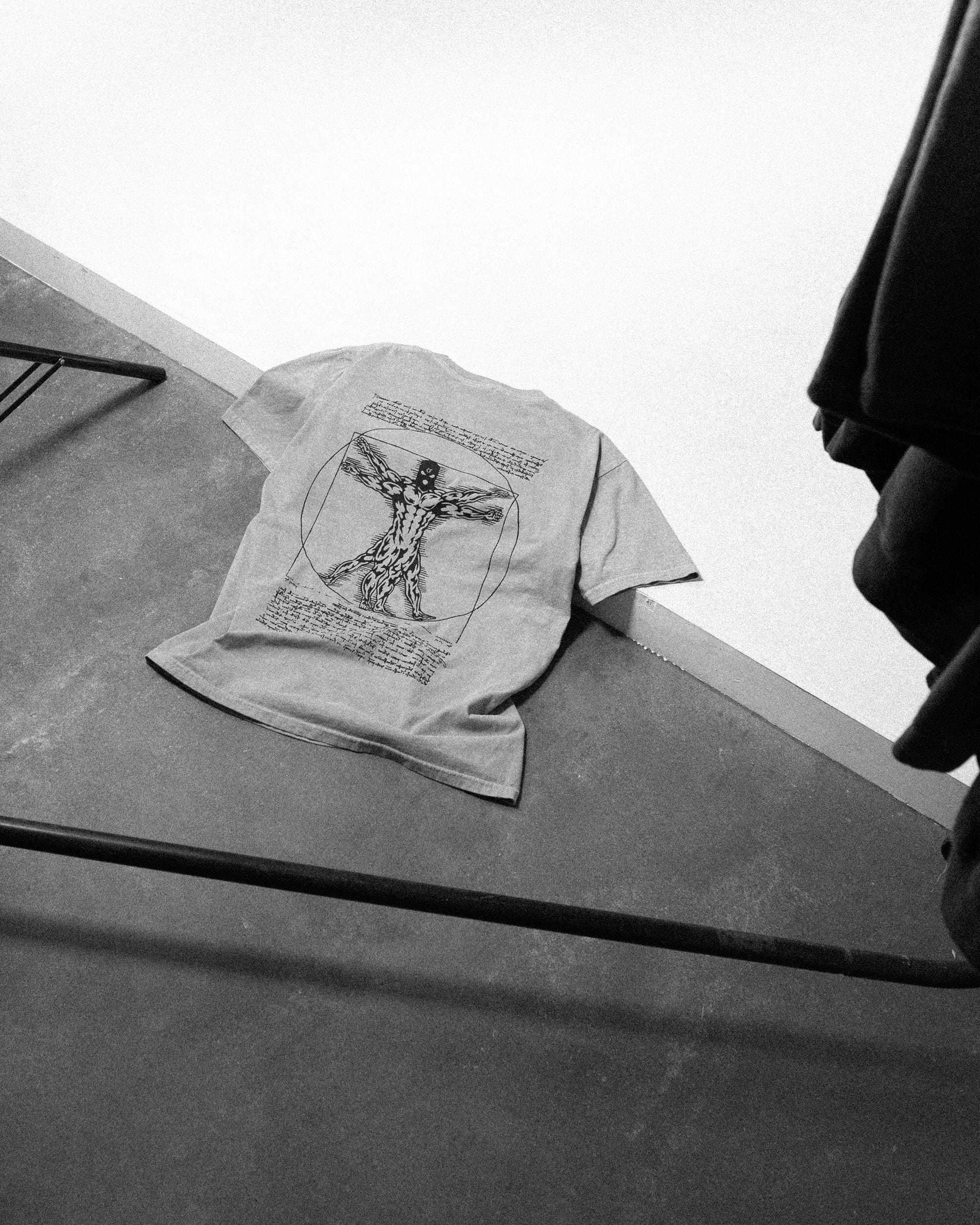 Vitruvian Mass - Vintage Tee - Grey & Black-thumbmail-5