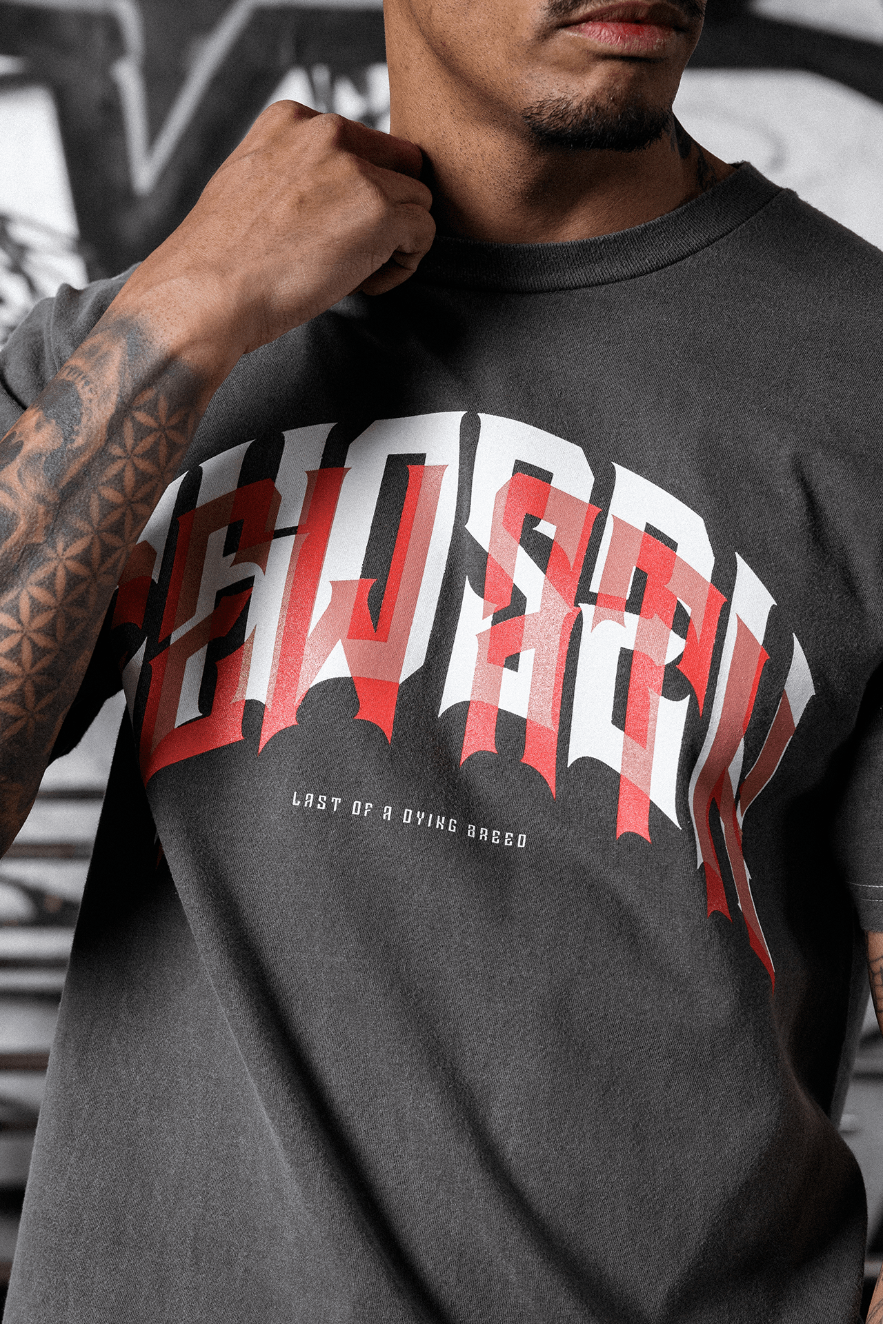 Dying Breed Vintage Tee - Black & Red-thumbmail-3
