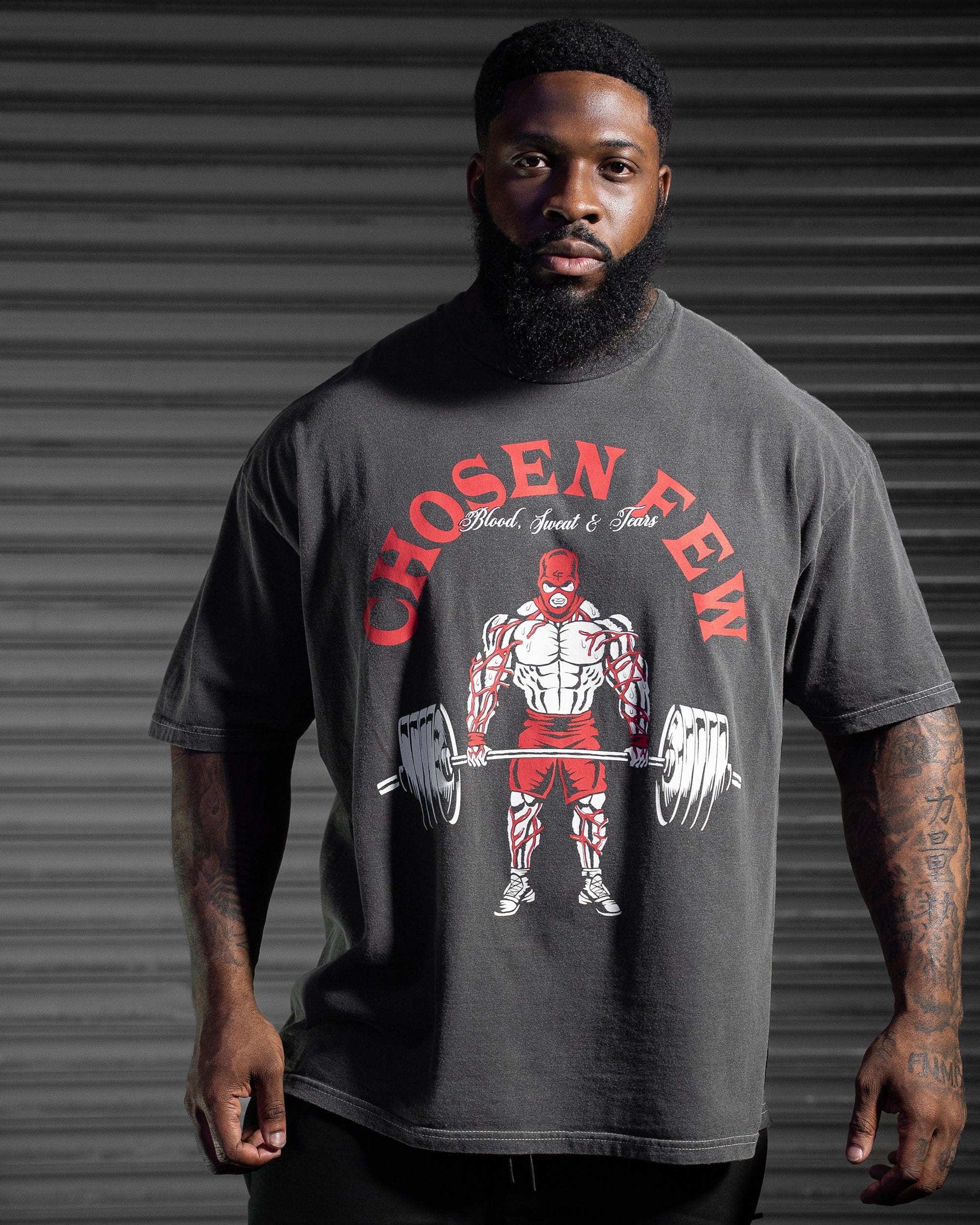BST Deadlift Vintage Tee Black & Red-thumbmail-5