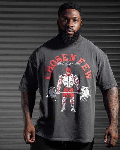 BST Deadlift Vintage Tee Black & Red