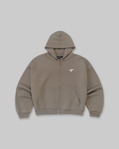 Daily Logo Zip Hoodie - Desert Sand