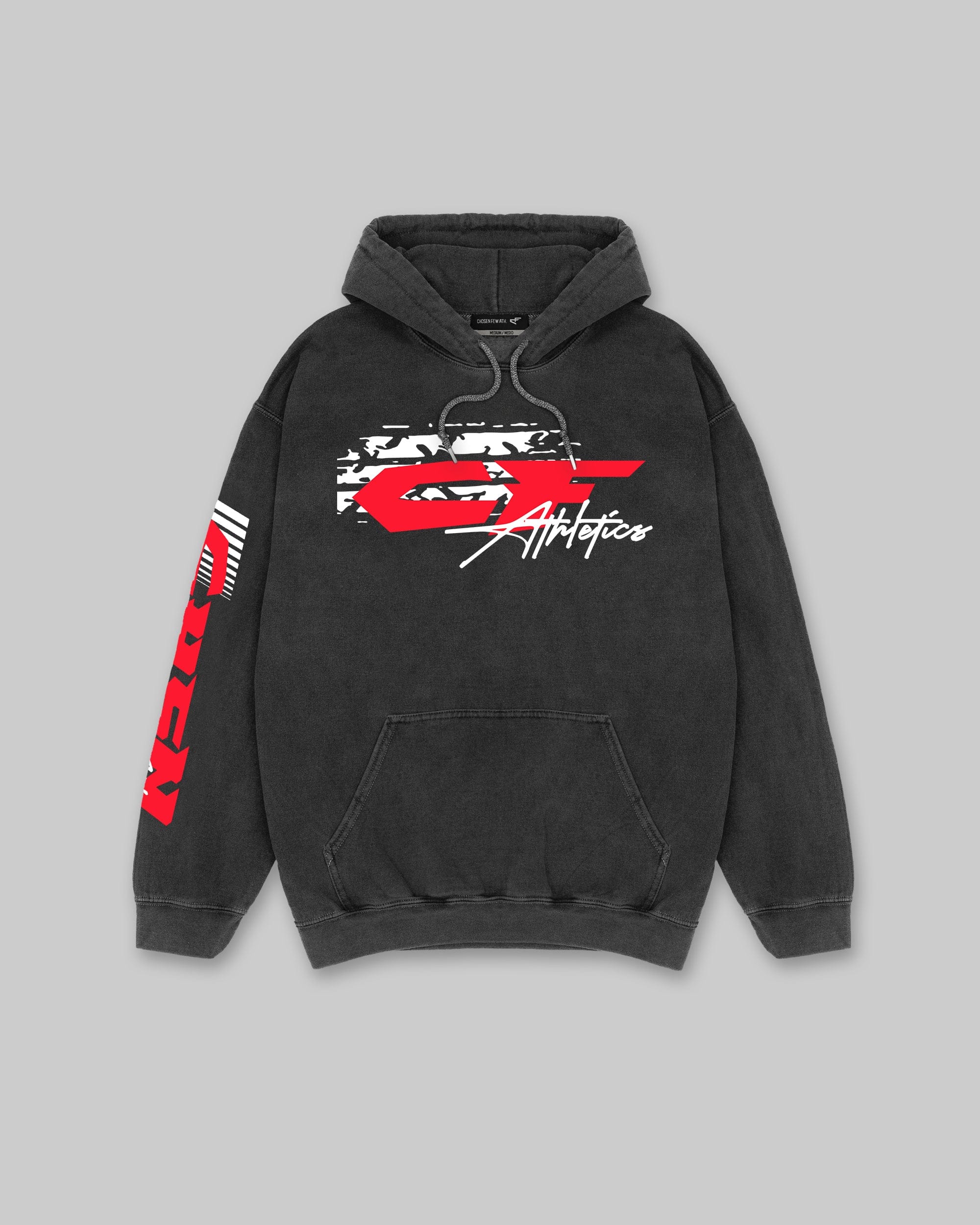 Factory Team - Vintage Hoodie - Black & Red
