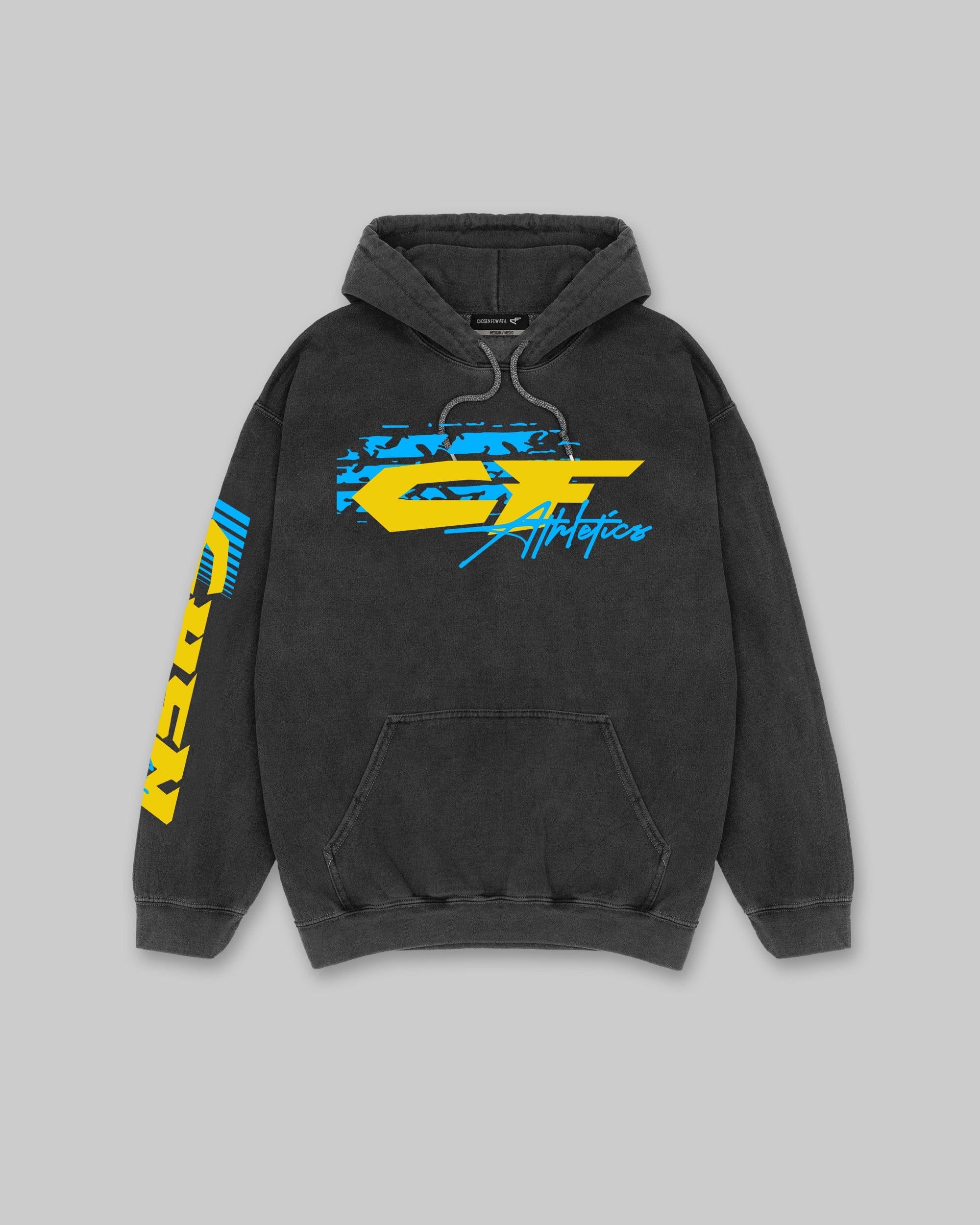 Factory Team - Vintage Hoodie - Black & Yellow