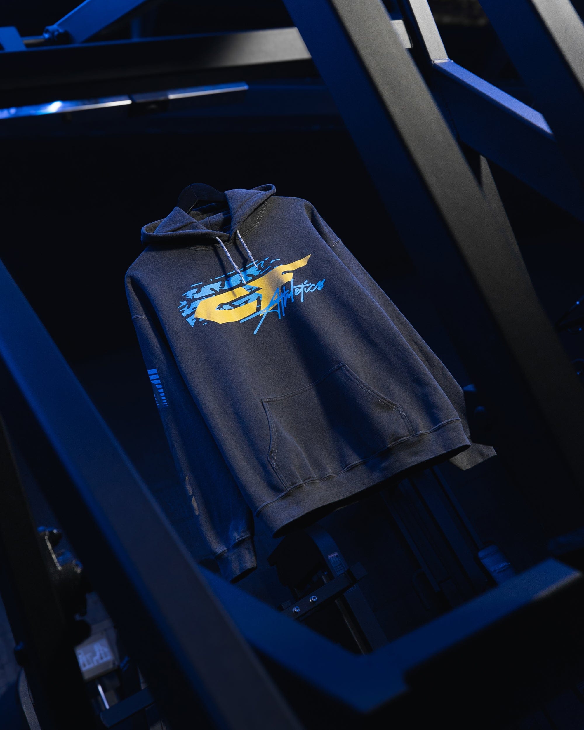 Factory Team - Vintage Hoodie - Black & Yellow-thumbmail-4