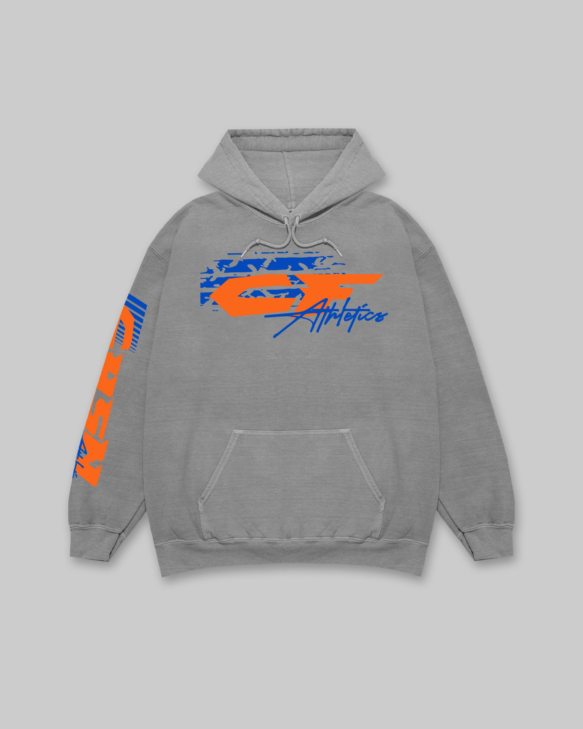 Factory Team - Vintage Hoodie - Grey & Orange