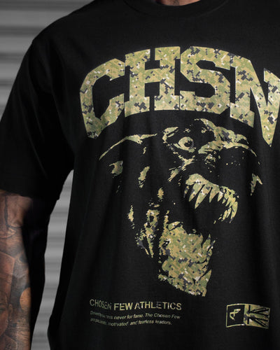 Fearless Heavy Tee - Black & Pixel Green
