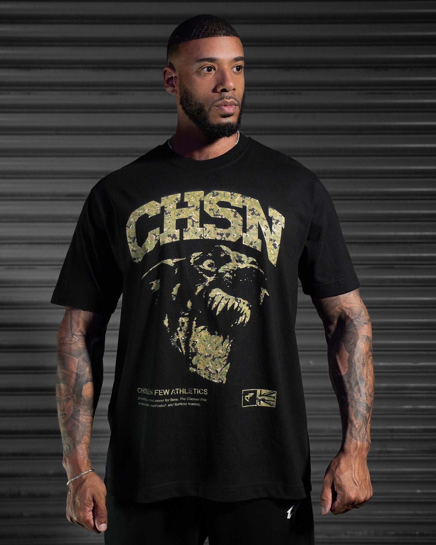 Fearless Heavy Tee - Black & Pixel Green