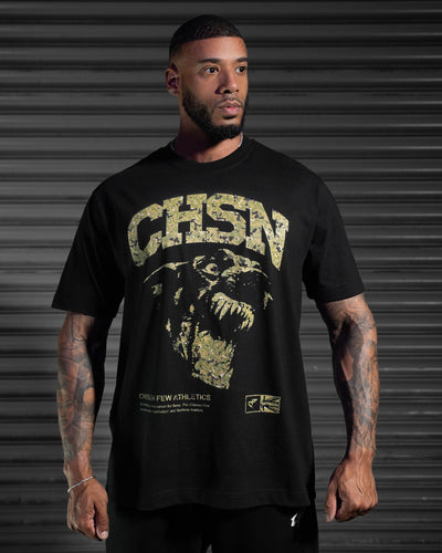 Fearless Heavy Tee - Black & Pixel Green