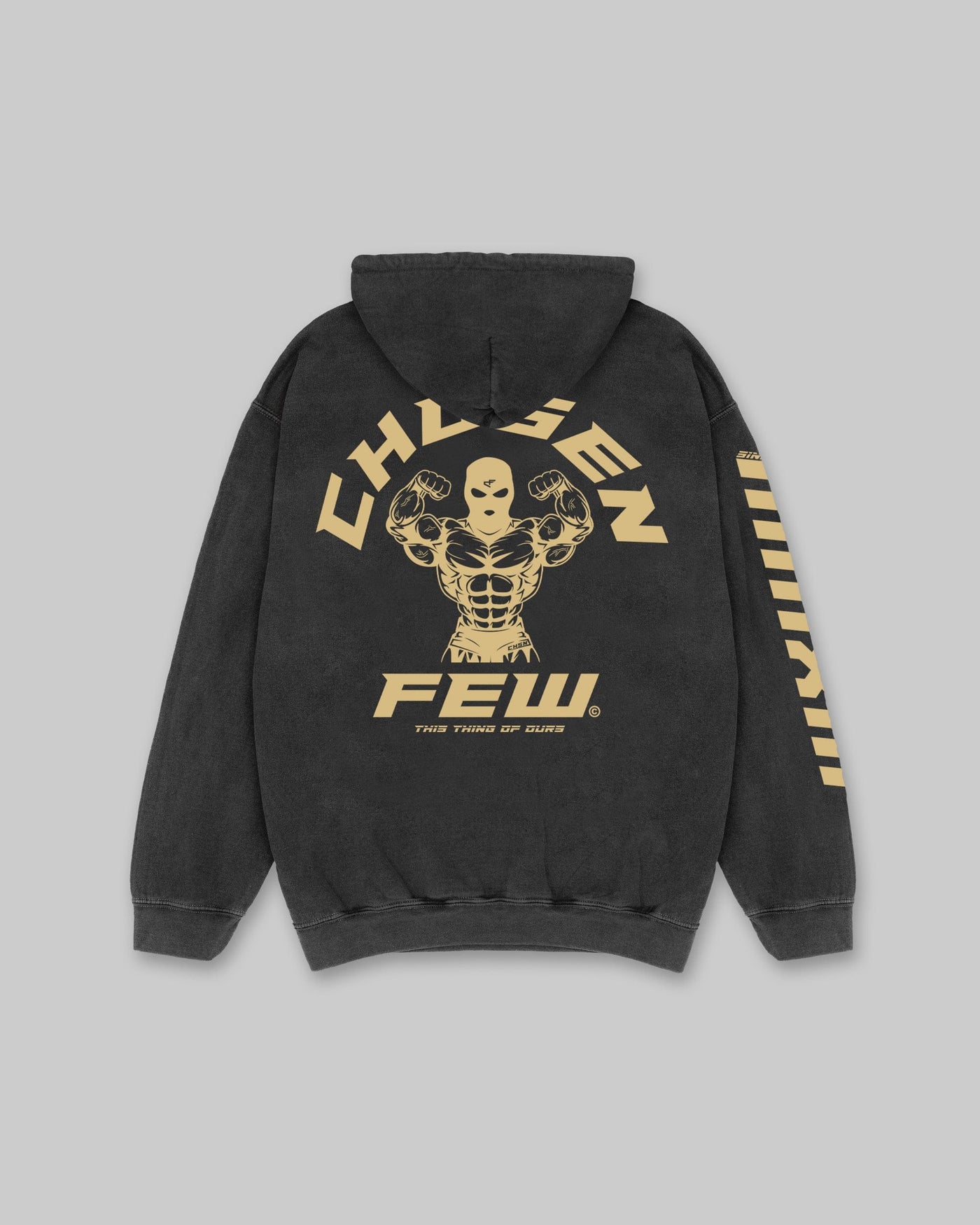 G Gym - Vintage Hoodie - Black & Metallic Gold