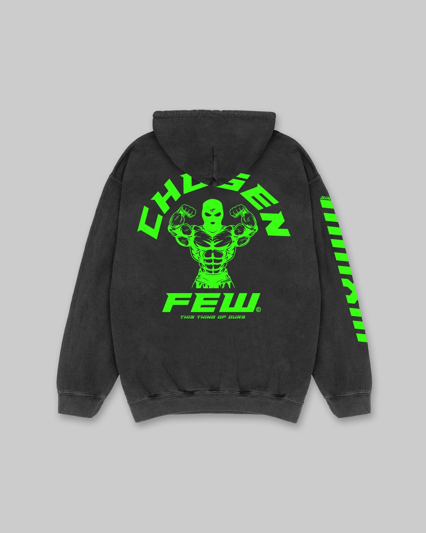 G Gym - Vintage Hoodie - Black & Neon Green