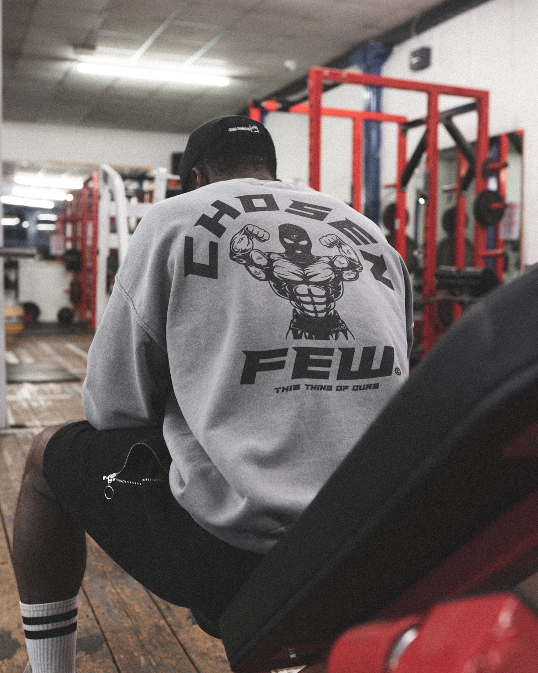 G Gym - Vintage Crewneck - Grey & Black-thumbmail-3